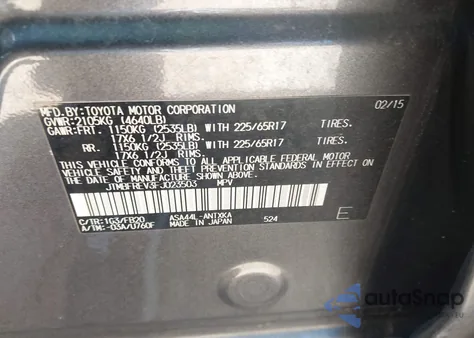 2015 Toyota Rav4 Le from USA, damaged, VIN JTMBFREV3FJ023503